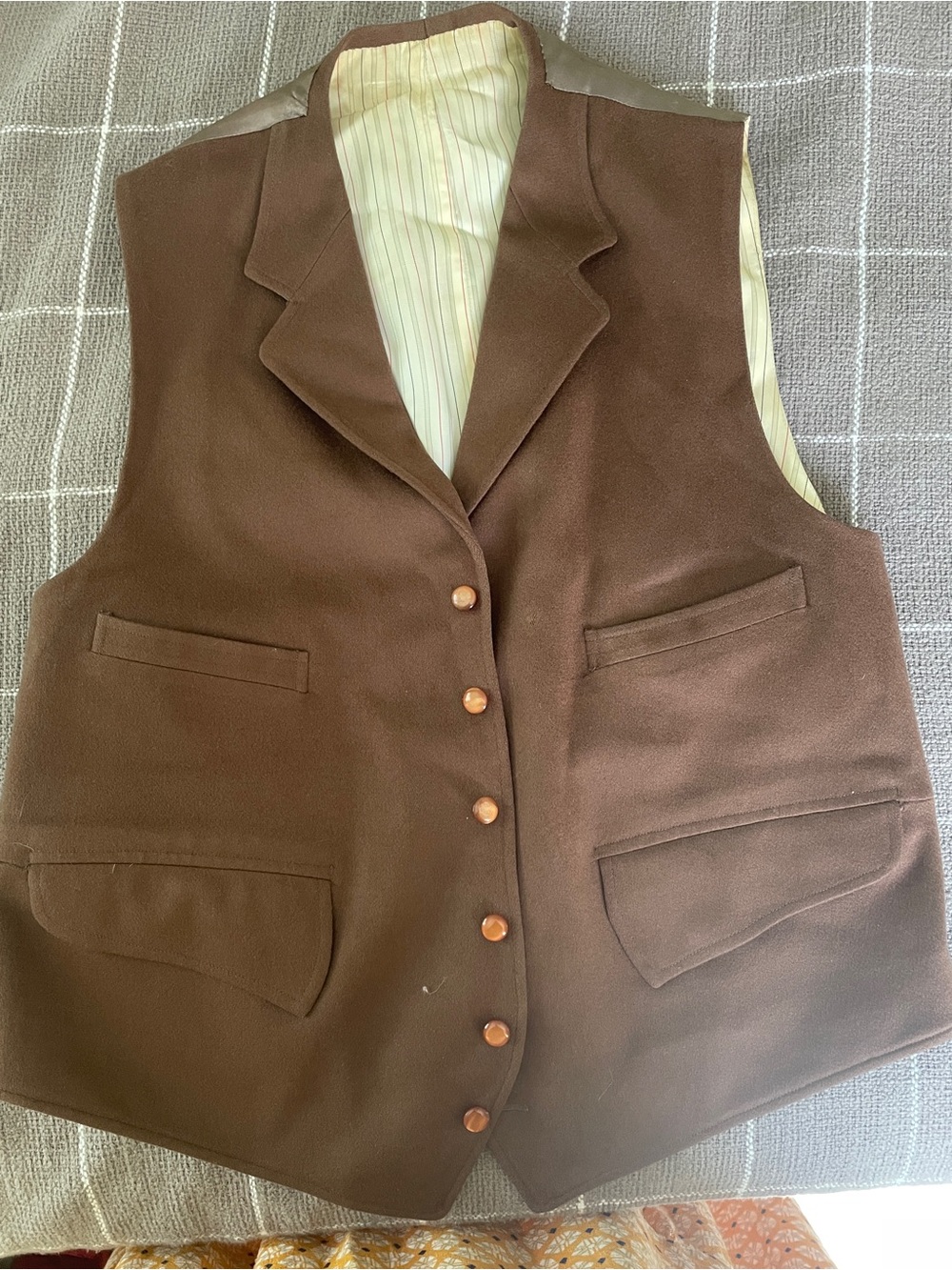 Women’s Brown Button Front Vest Jacket